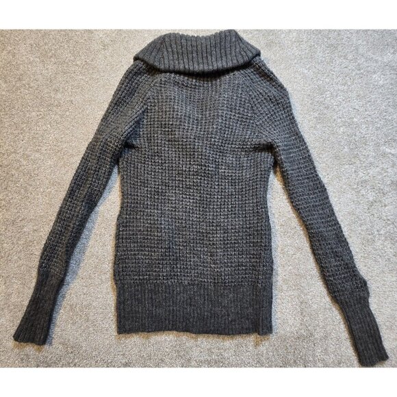 Ann Taylor Loft Gray Knit Sweater Alpaca Wool Roll Collar Pockets Pullover Sz XS - Picture 14 of 14